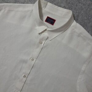 UNTUCKit Button Down Shirt Mens XXL White 100%‎ Linen Short Sleeve Casual